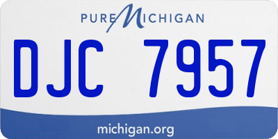 MI license plate DJC7957