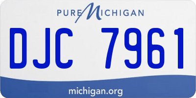 MI license plate DJC7961