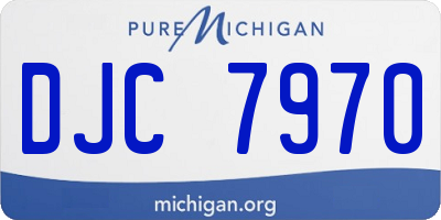 MI license plate DJC7970