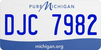 MI license plate DJC7982