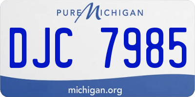 MI license plate DJC7985