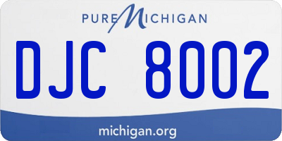 MI license plate DJC8002