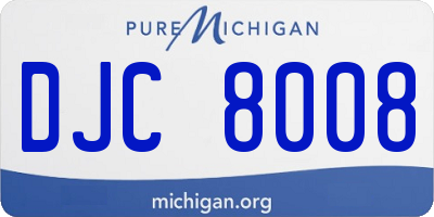MI license plate DJC8008