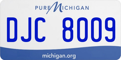 MI license plate DJC8009