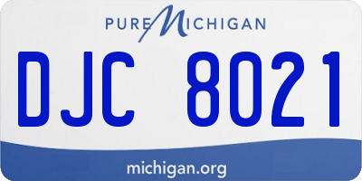 MI license plate DJC8021