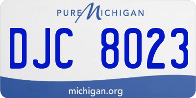 MI license plate DJC8023