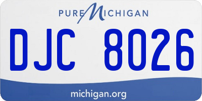 MI license plate DJC8026