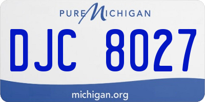 MI license plate DJC8027