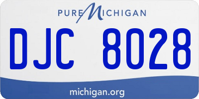 MI license plate DJC8028