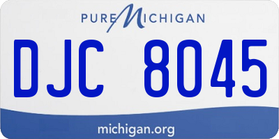 MI license plate DJC8045