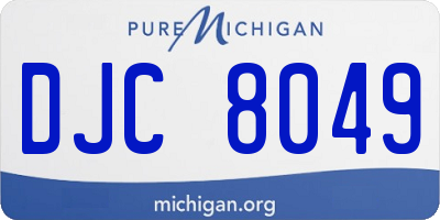 MI license plate DJC8049