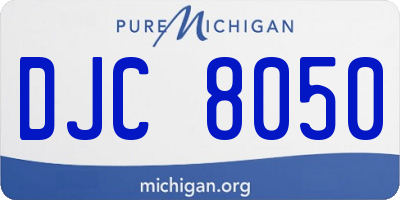 MI license plate DJC8050