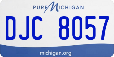 MI license plate DJC8057
