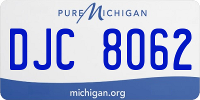 MI license plate DJC8062