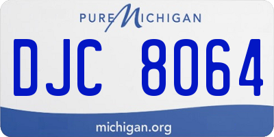 MI license plate DJC8064