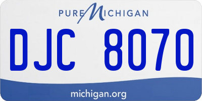 MI license plate DJC8070