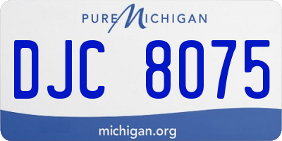 MI license plate DJC8075