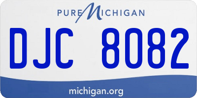 MI license plate DJC8082