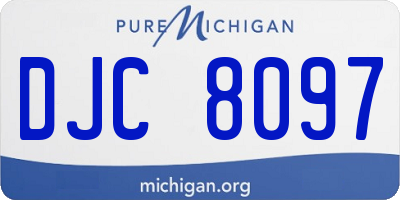 MI license plate DJC8097