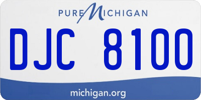 MI license plate DJC8100