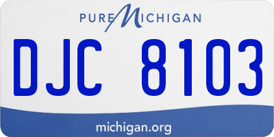 MI license plate DJC8103