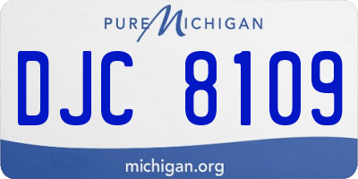 MI license plate DJC8109