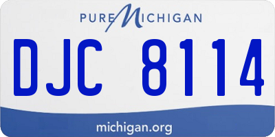 MI license plate DJC8114