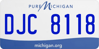 MI license plate DJC8118