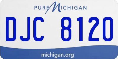 MI license plate DJC8120