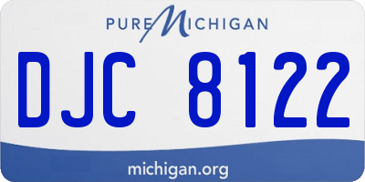 MI license plate DJC8122