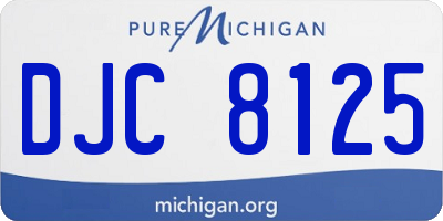 MI license plate DJC8125