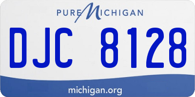 MI license plate DJC8128