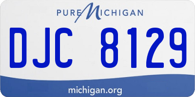 MI license plate DJC8129