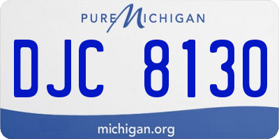 MI license plate DJC8130