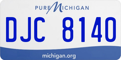 MI license plate DJC8140