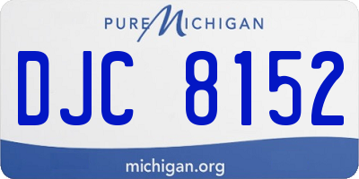 MI license plate DJC8152