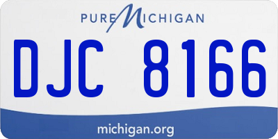 MI license plate DJC8166