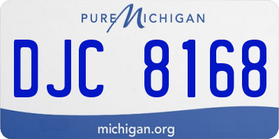 MI license plate DJC8168