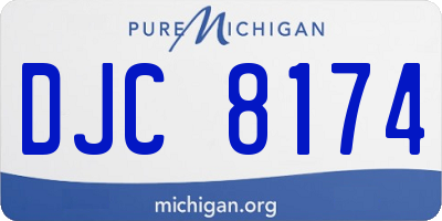 MI license plate DJC8174