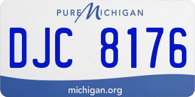 MI license plate DJC8176