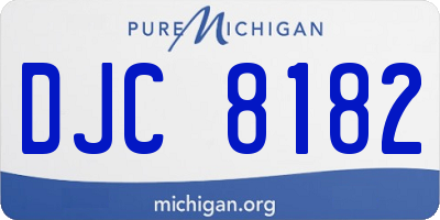 MI license plate DJC8182