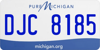 MI license plate DJC8185