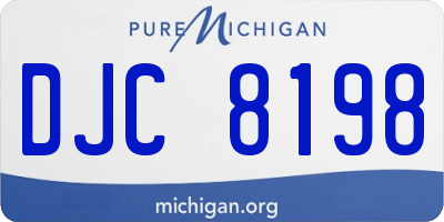MI license plate DJC8198