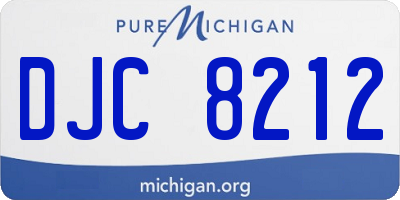 MI license plate DJC8212