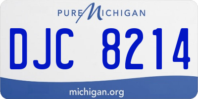 MI license plate DJC8214