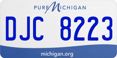 MI license plate DJC8223