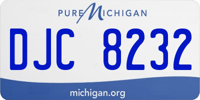MI license plate DJC8232