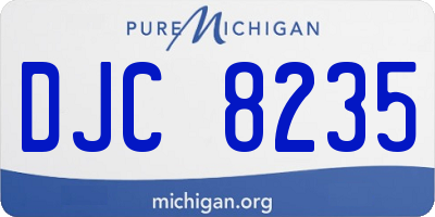 MI license plate DJC8235