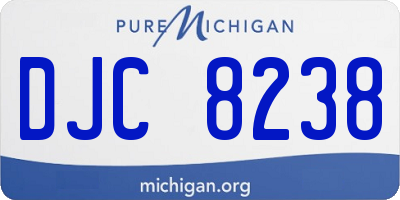 MI license plate DJC8238