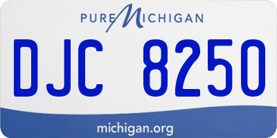 MI license plate DJC8250